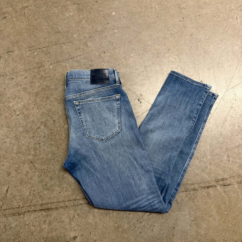 Abercrombie‎ & Fitch Skinny Stretch Mens Jeans 33x32 Medium Wash Blue Denim